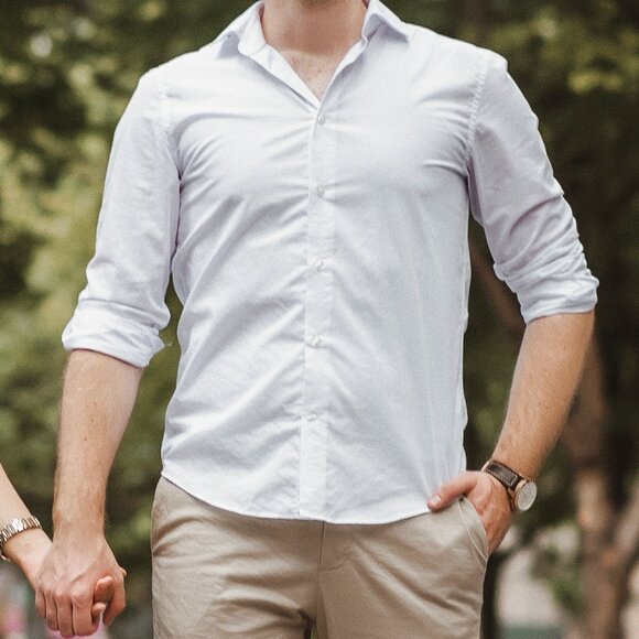 H&M Men's Slim Fit Dress Shirt - White - Picture 1 of 5